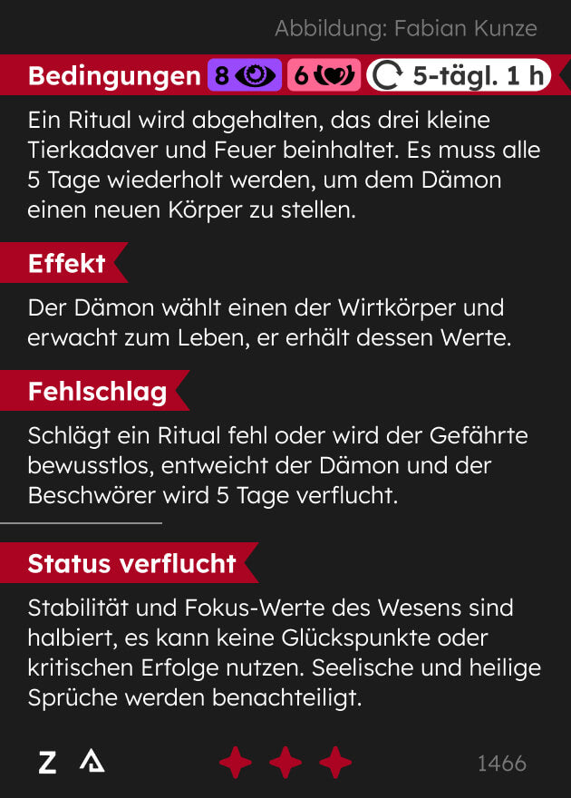 Zyronia PnP Spielkarte Kleiner Gefährte 1466 Rückseite - Fabian Kunze
