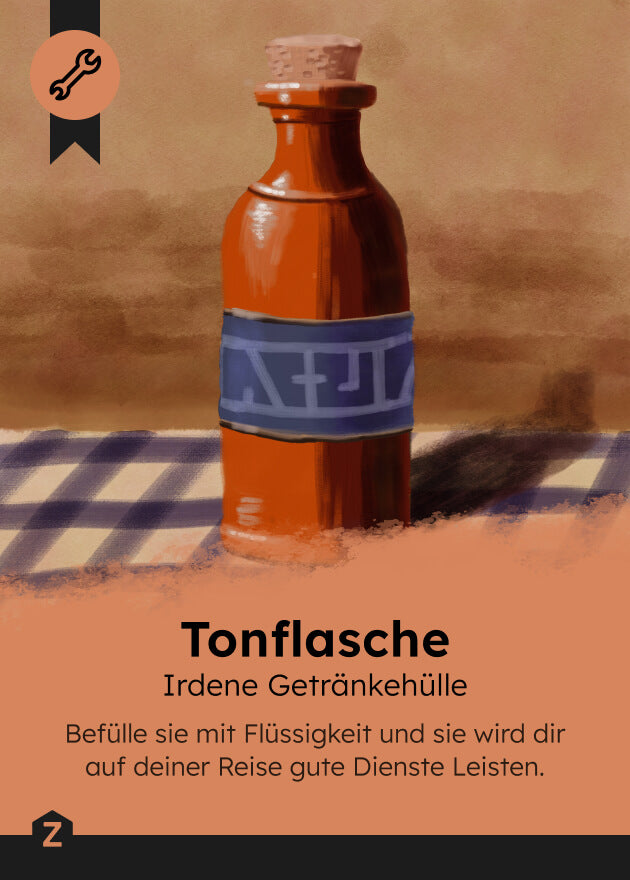 Zyronia PnP TabletopRPG Spielkarten Spielkarte Tonflasche 0407 Vorderseite