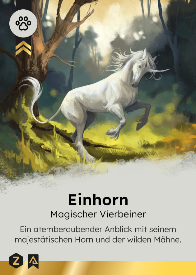 Zyronia PnP Spielkarte Einhorn 1402 Vorderseite - Piretti