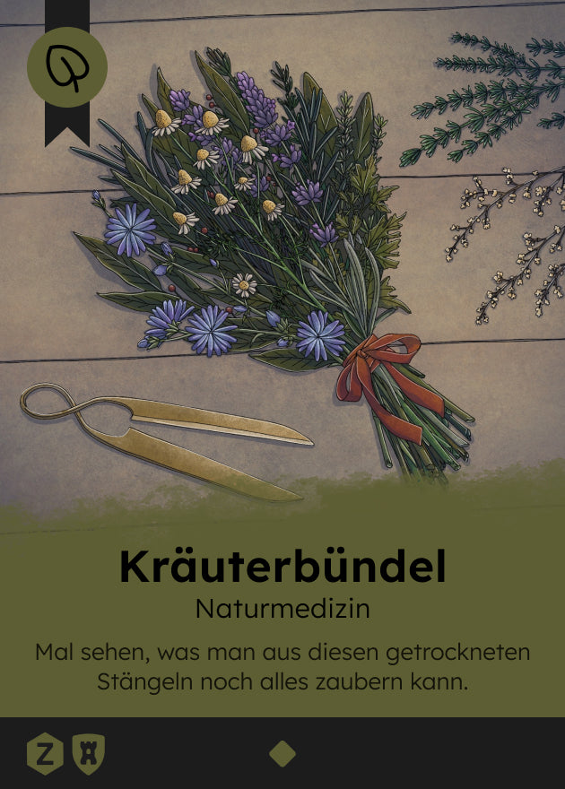 Zyronia PnP Spielkarte Kräuterbündel 2553 Vorderseite - Kartoffelkind