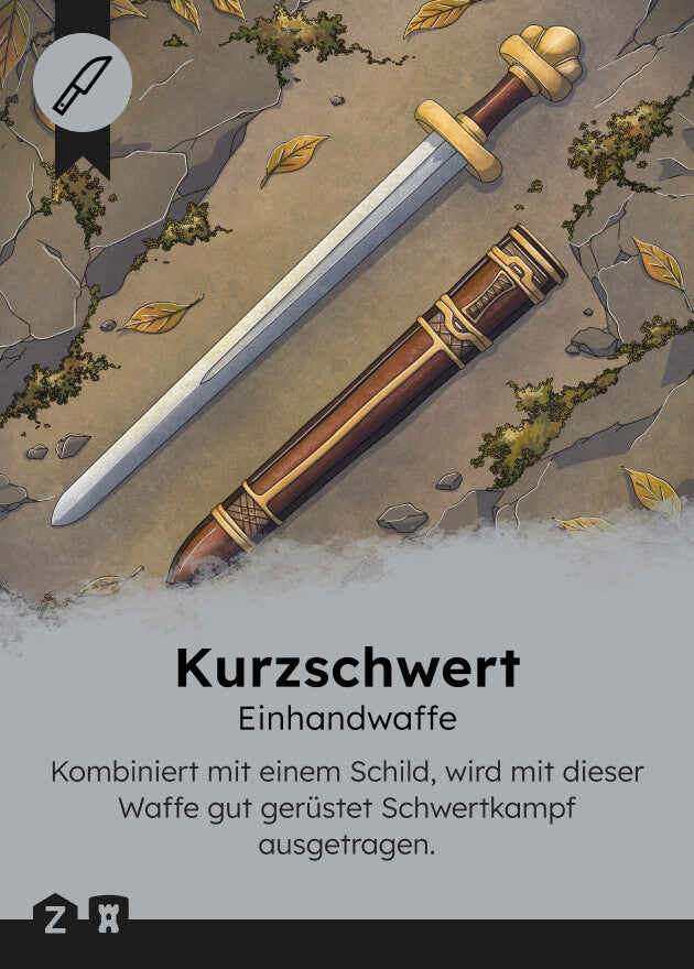 Zyronia PnP Spielkarte Kurzschwert 2801 Vorderseite - Kartoffelkind